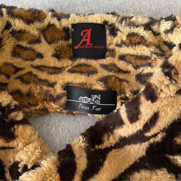 Adrienne Landau Scarf Animal Print Faux Fur Pull Through Scarf - Picture 3 of 13